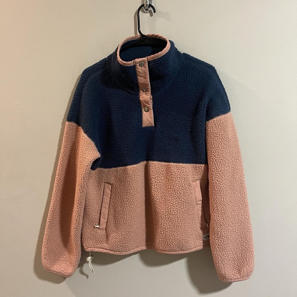 The North Face Navy and Peach Fleece Jacket